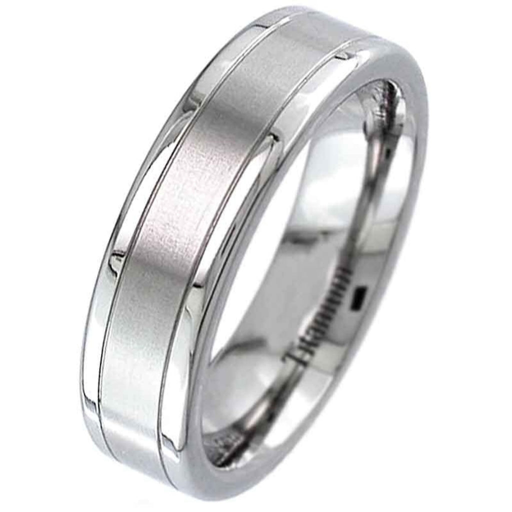 Flat Profile Titanium Ring with a Two Tone Finish