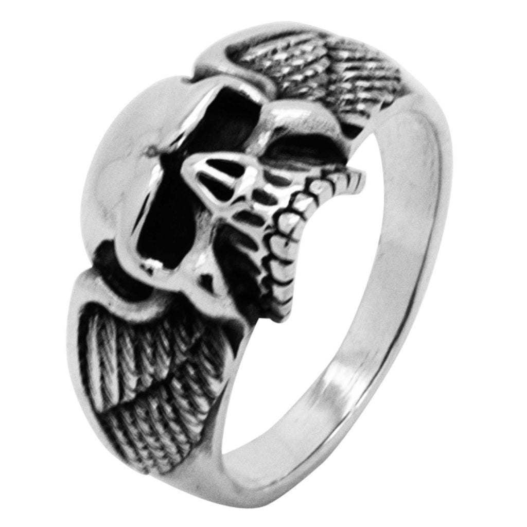Winged 925 Silver Skull Ring