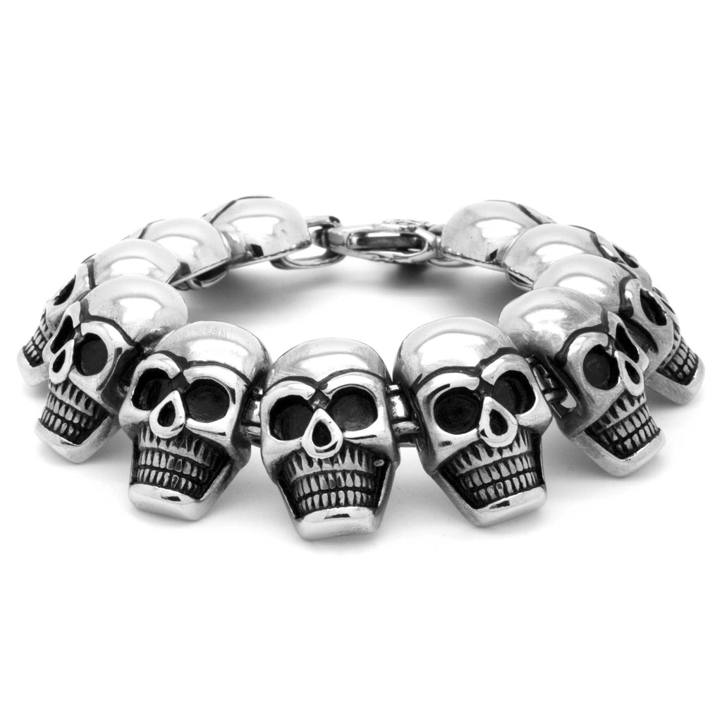 Chunky Stainless Steel Skull Bracelet