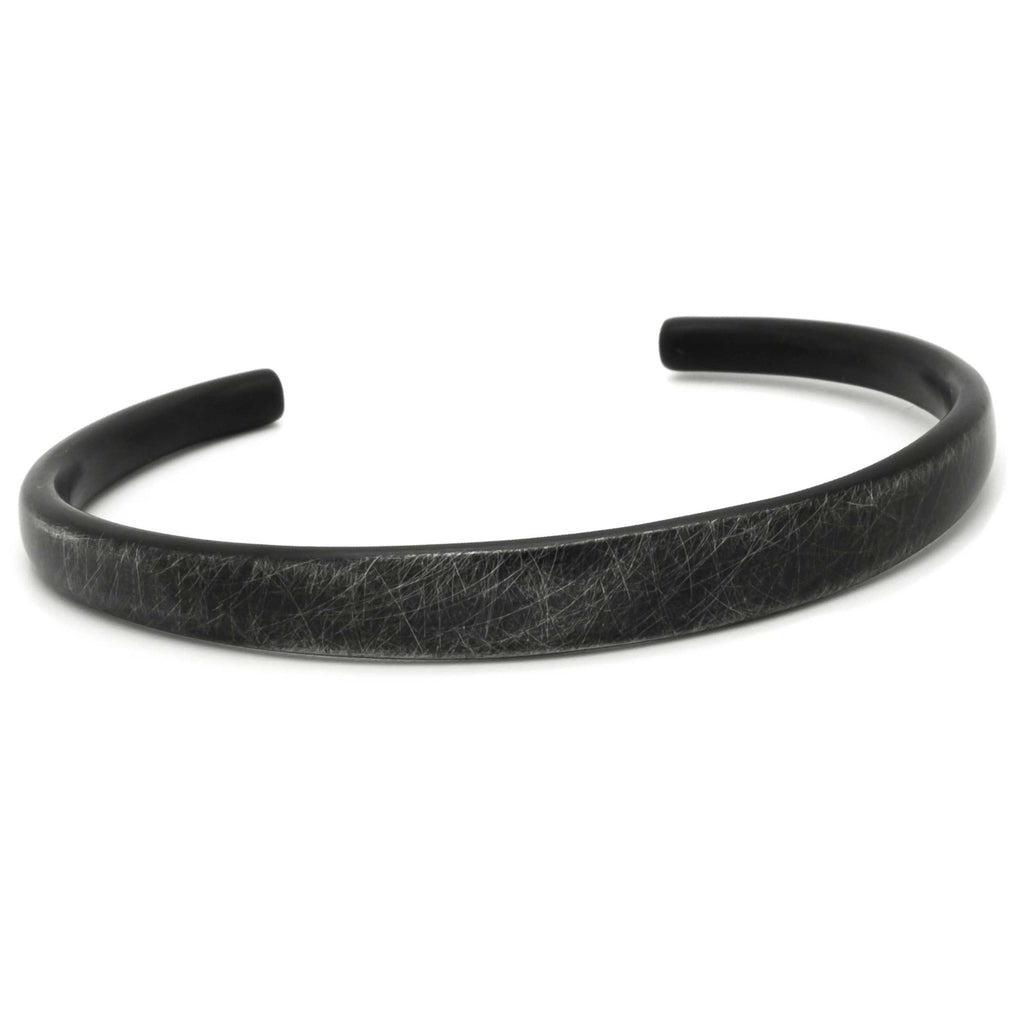 Wire Brushed Black Stainless Steel Bracelet