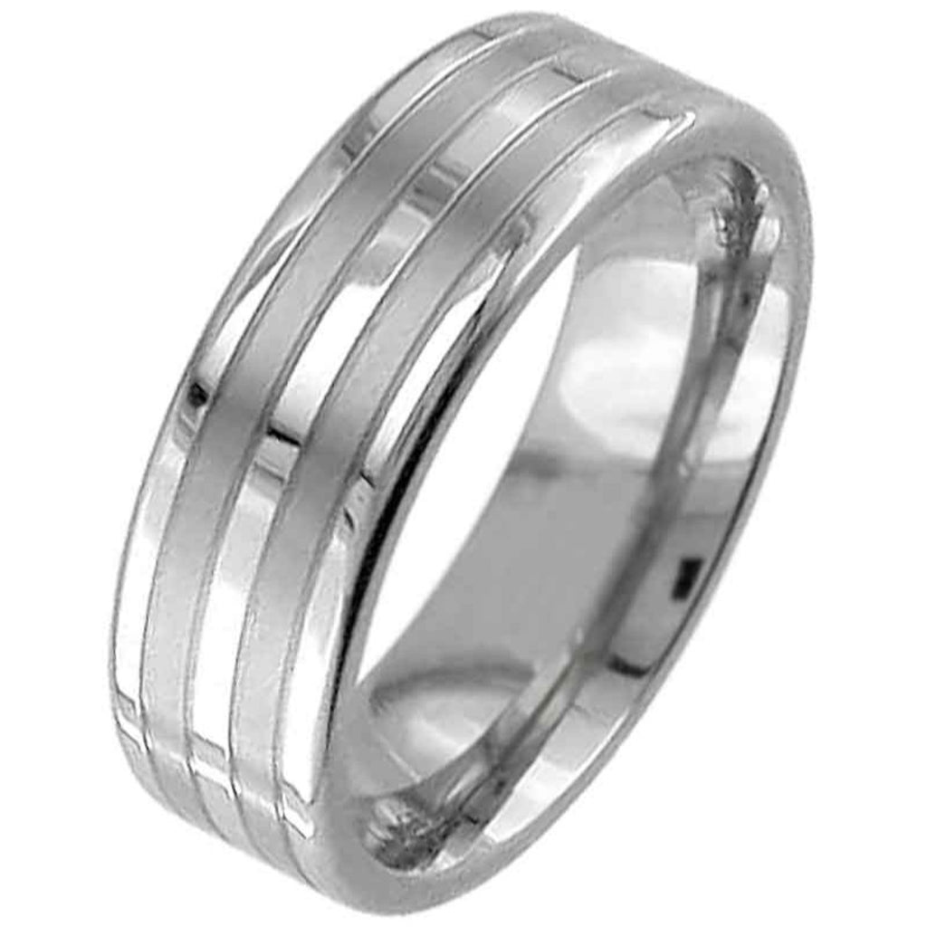 Flat Profile Two Tone Titanium Ring