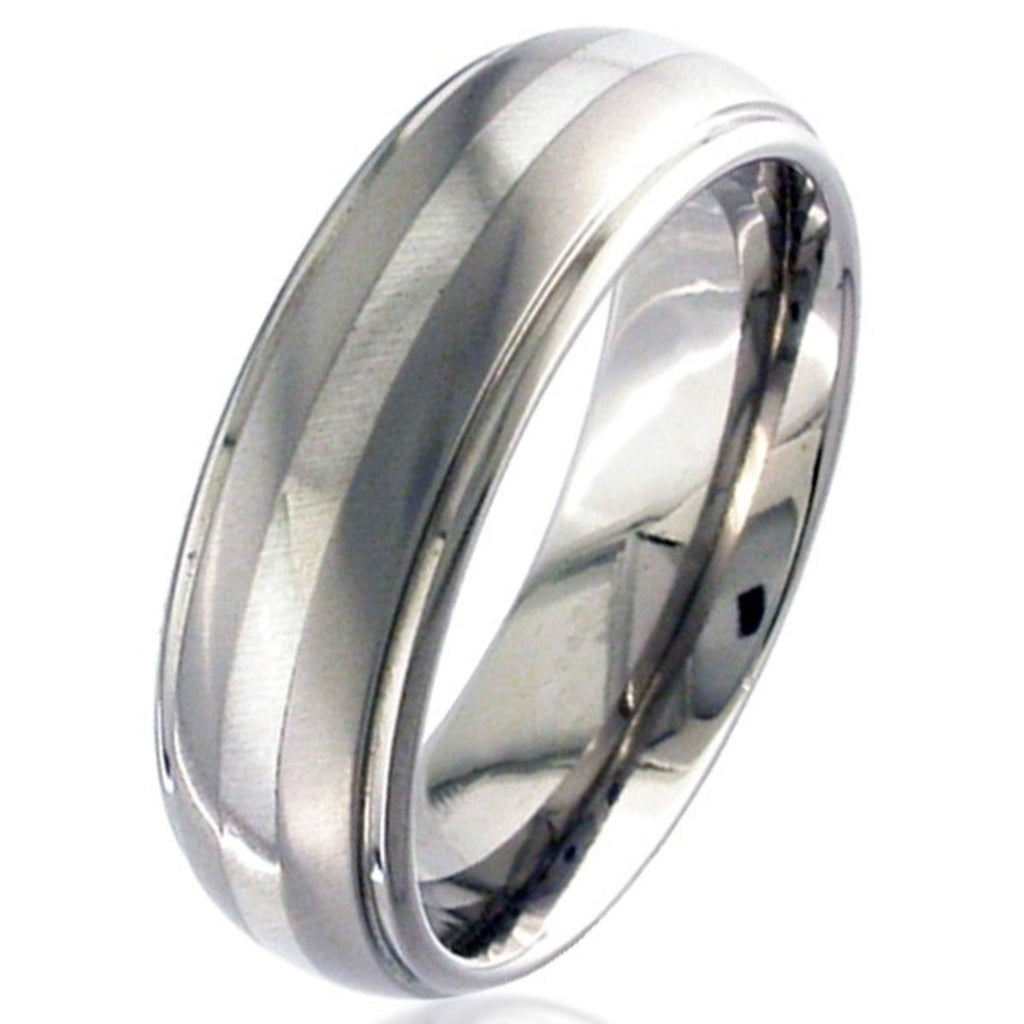 White Gold & Titanium Wedding Ring 