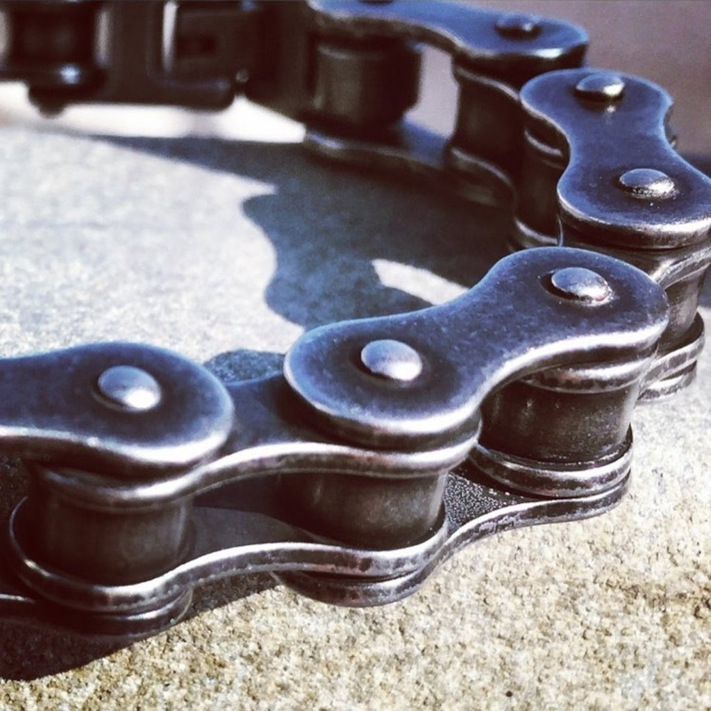 Oxidised Stainless Steel Bike Chain Bracelet