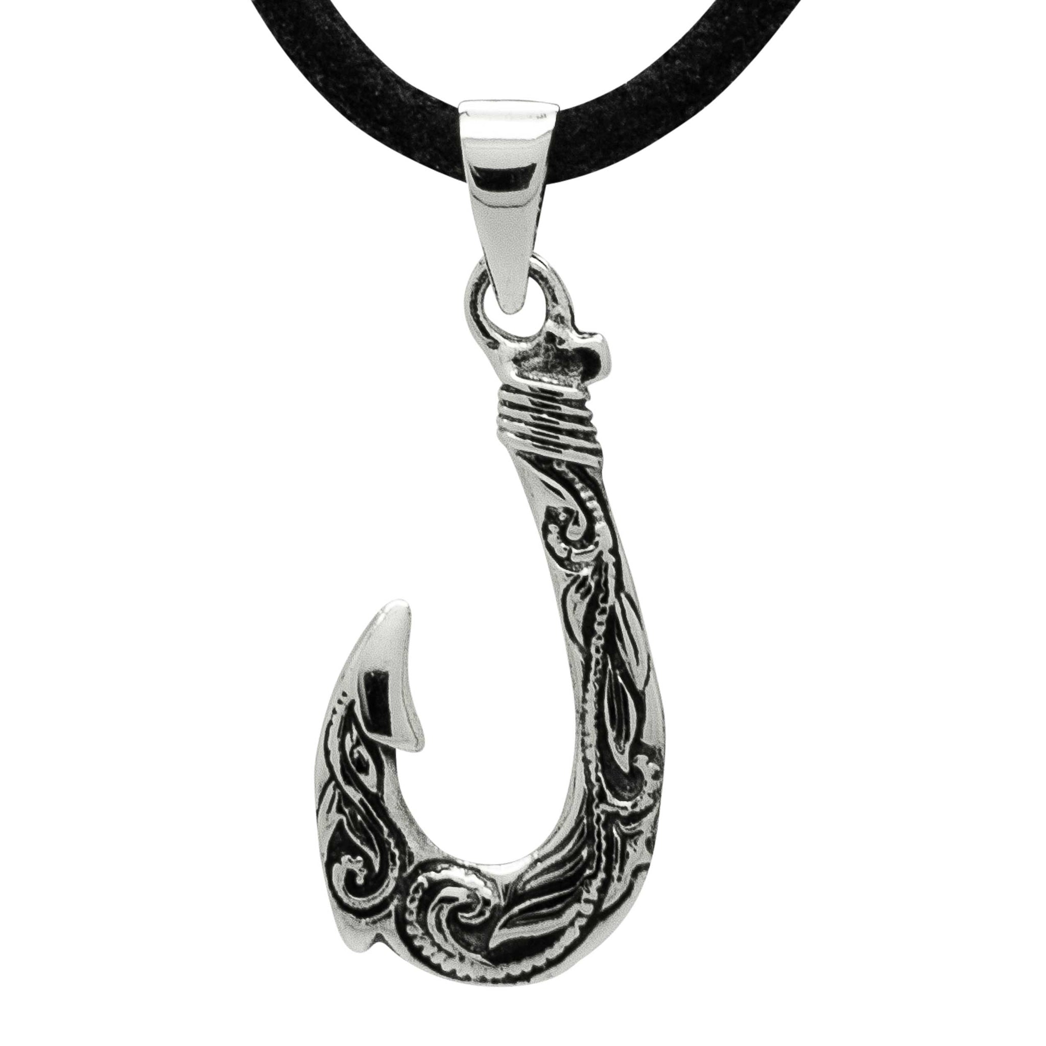 Silver Celtic Fish Hook Necklace