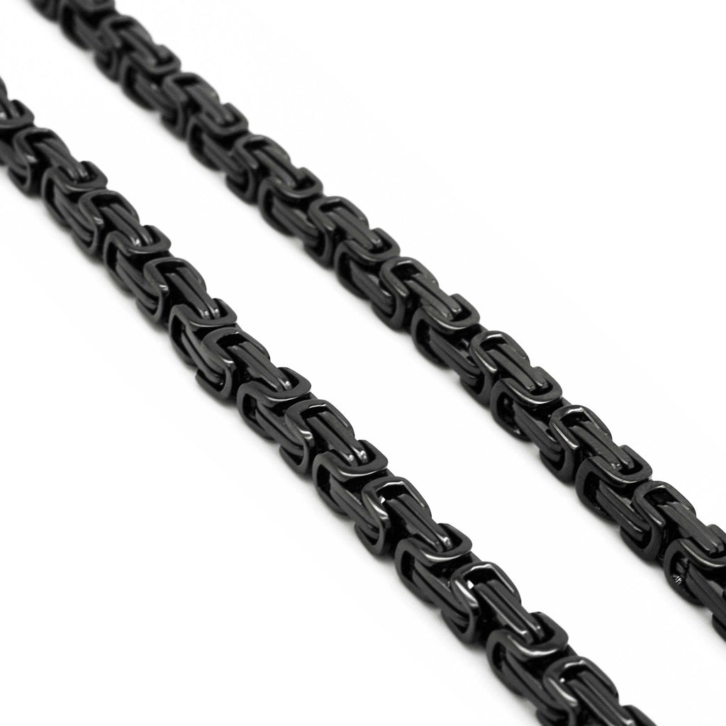 Black Stainless Steel Byzantine Necklace