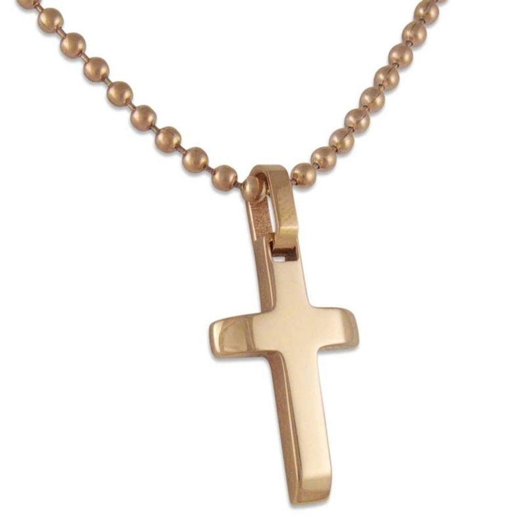 Titanium Rose Cross Necklace