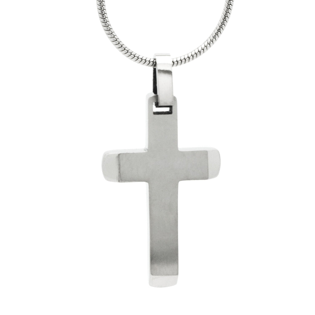 Titanium Satin Cross Necklace