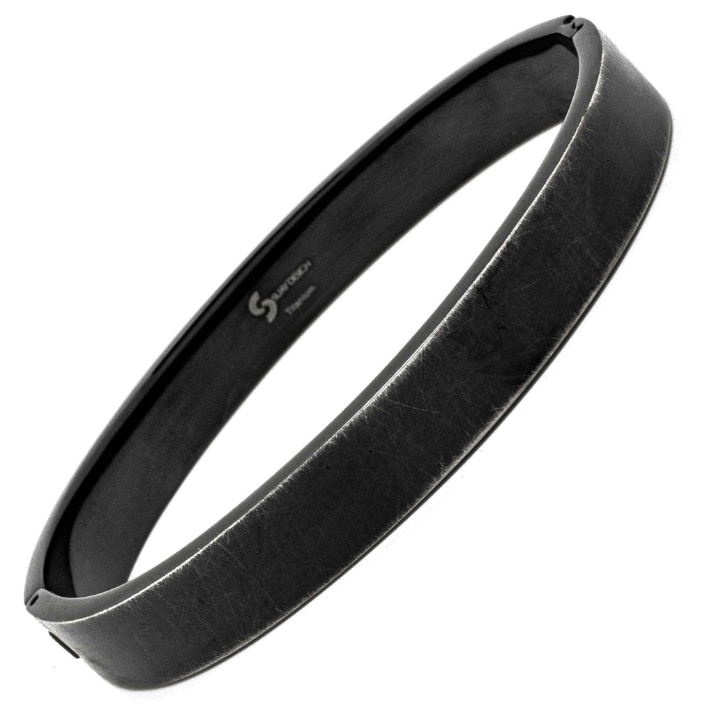 Distressed Black Titanium Bangle