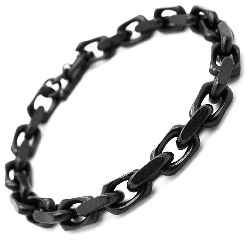 Black Stainless Steel Link Bracelet