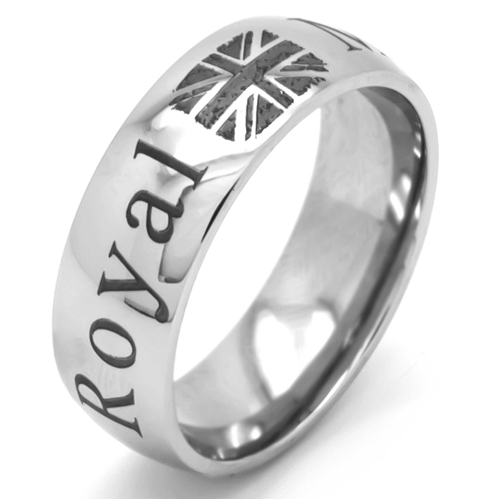 Polished Titanium Royal Marines Ring