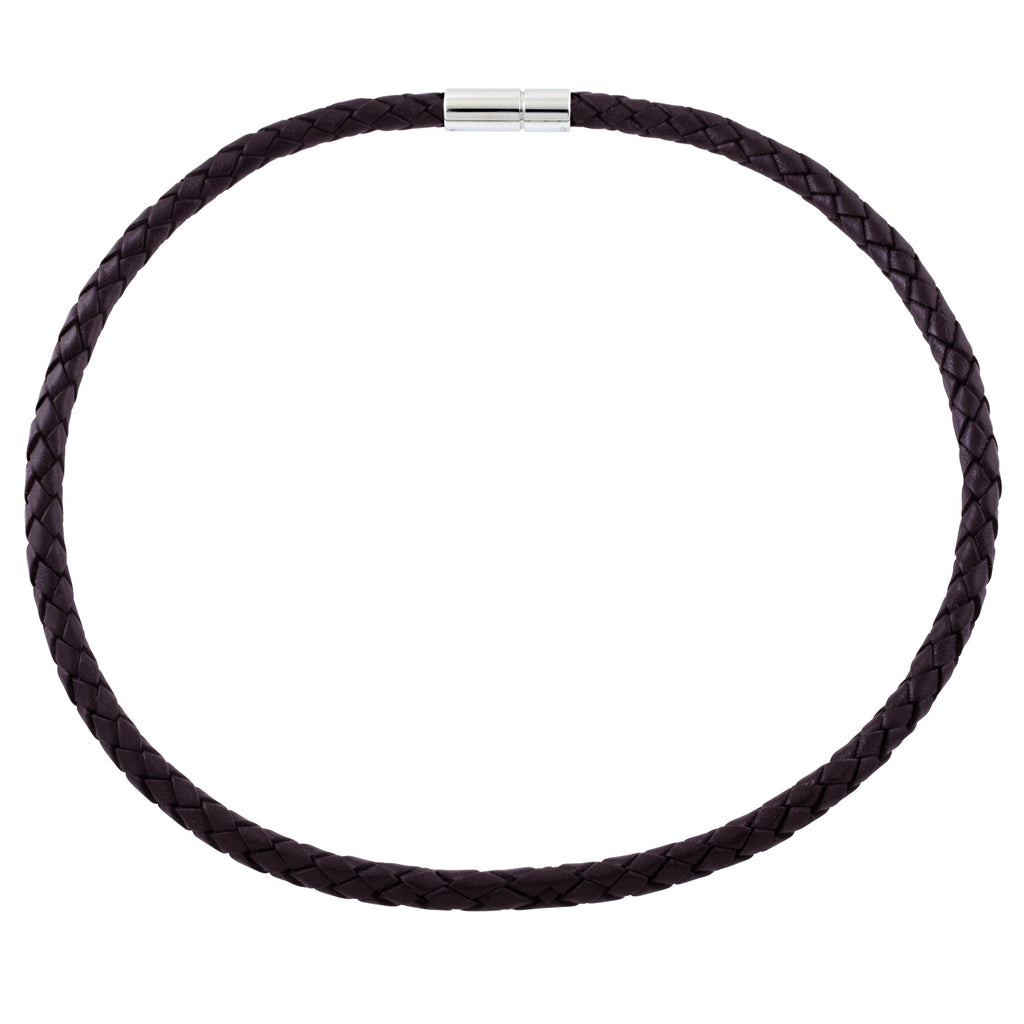 6mm Woven Brown Leather Necklace