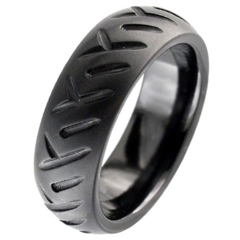 Black Zirconium Tyre Tread Ring