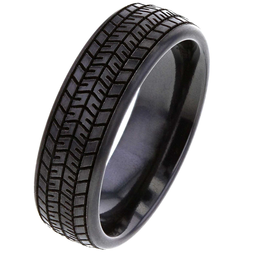 Black Zirconium Tyre Tread Ring 