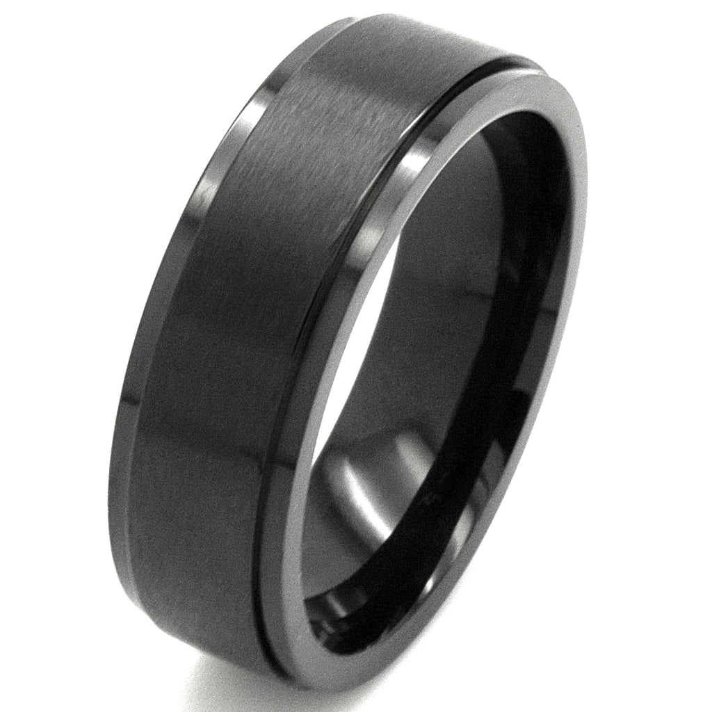 Black Stainless Steel Spinning Ring