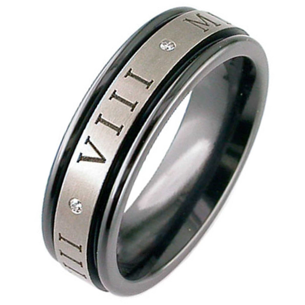 Black Customised Zirconium Ring
