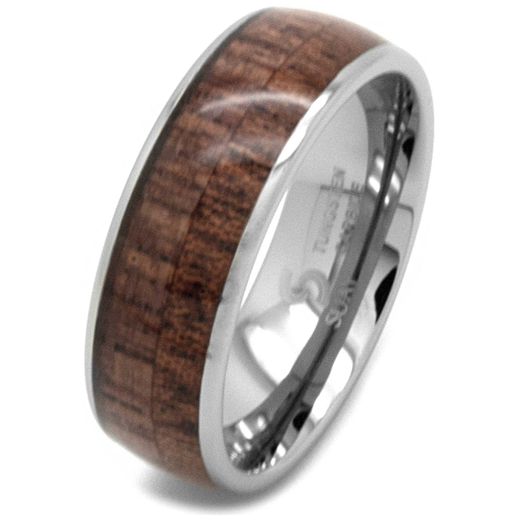 Tungsten carbide Ring with Wood Inlay