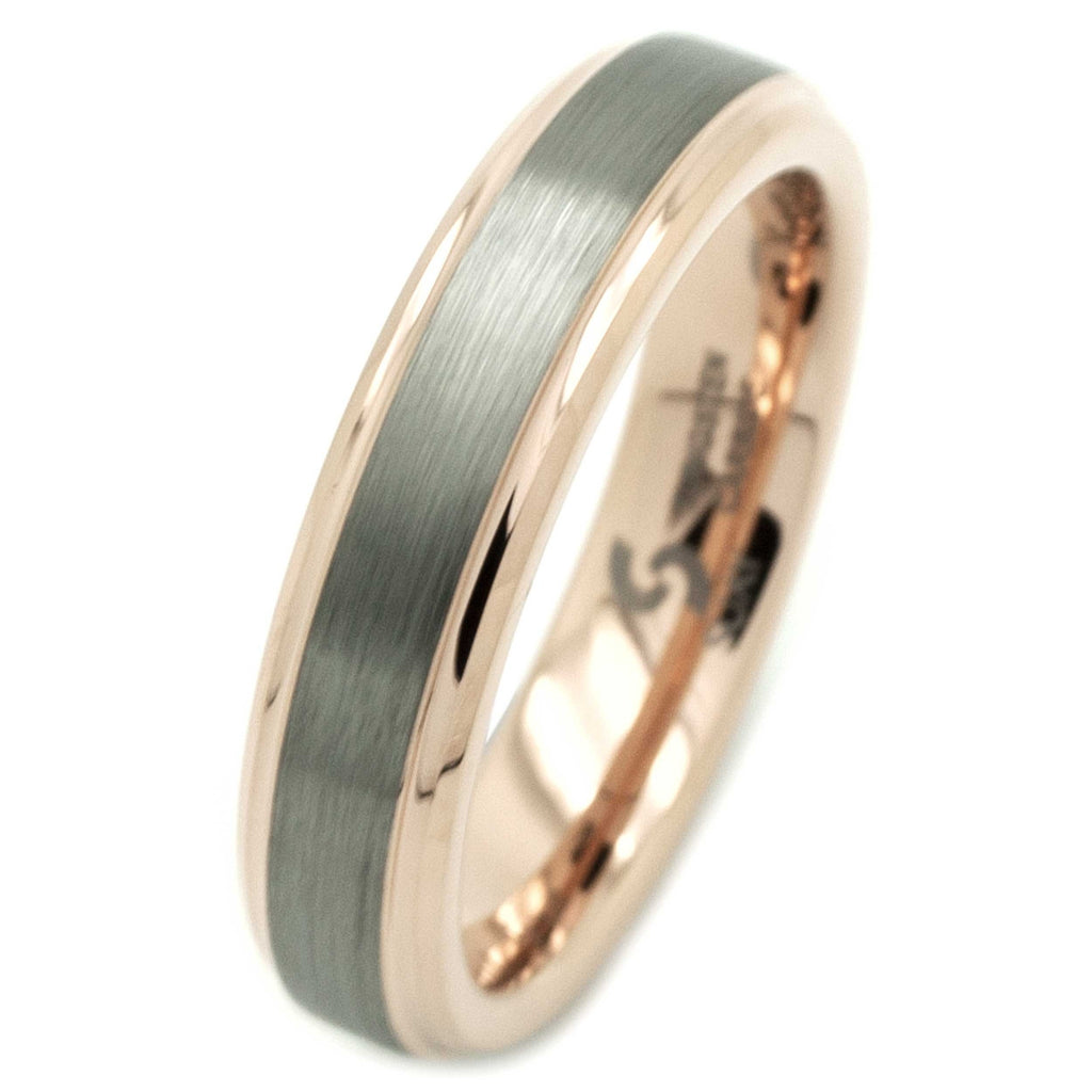 Tungsten Carbide & Rose Gold Ring