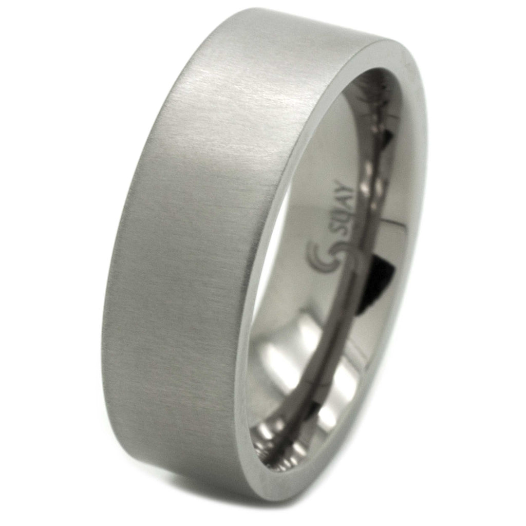 Cross Brushed 8mm Titanium Ring