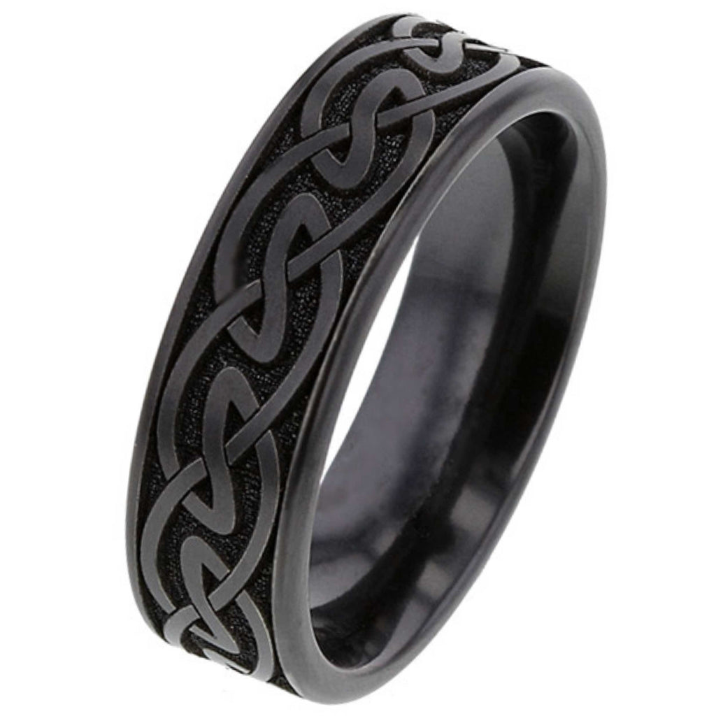 Black Zirconium Celtic Wedding Ring