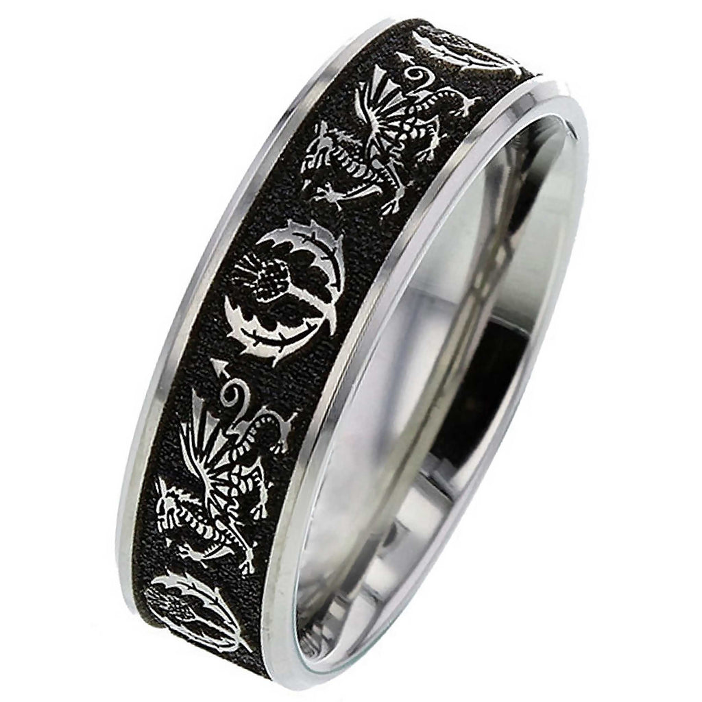 Welsh Dragon Titanium Ring