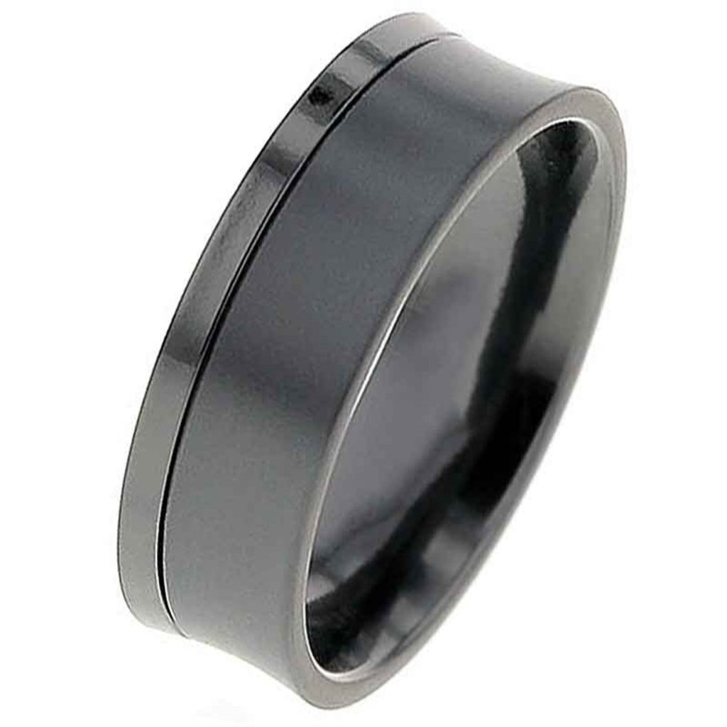 Concave Two Tone Zirconium Ring