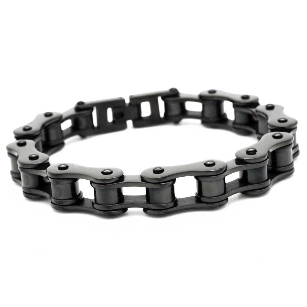 Black Stainless Steel Bike Chain Bracelet