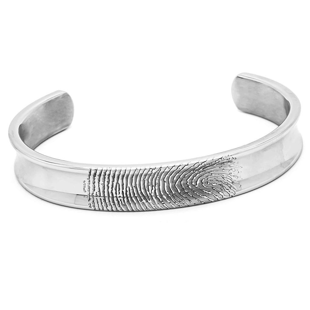 Personalised Fingerprint Stainless Steel Concave Bracelet