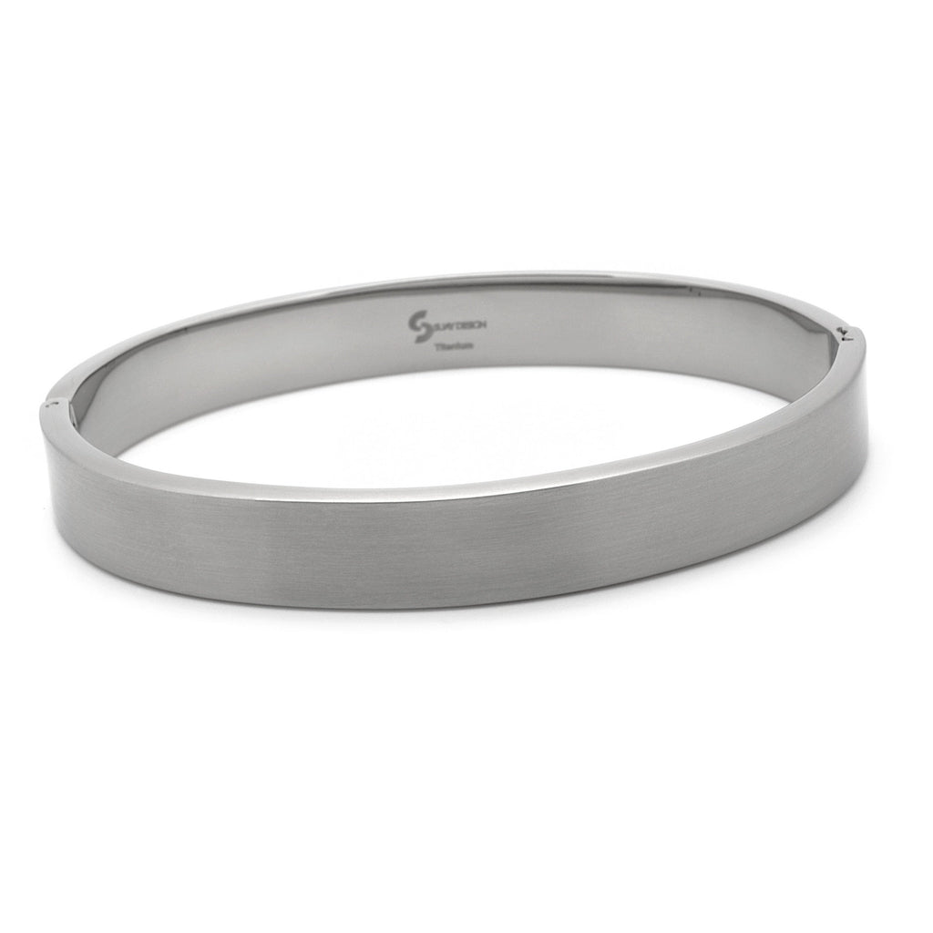 Distinct Satin Titanium Bangle
