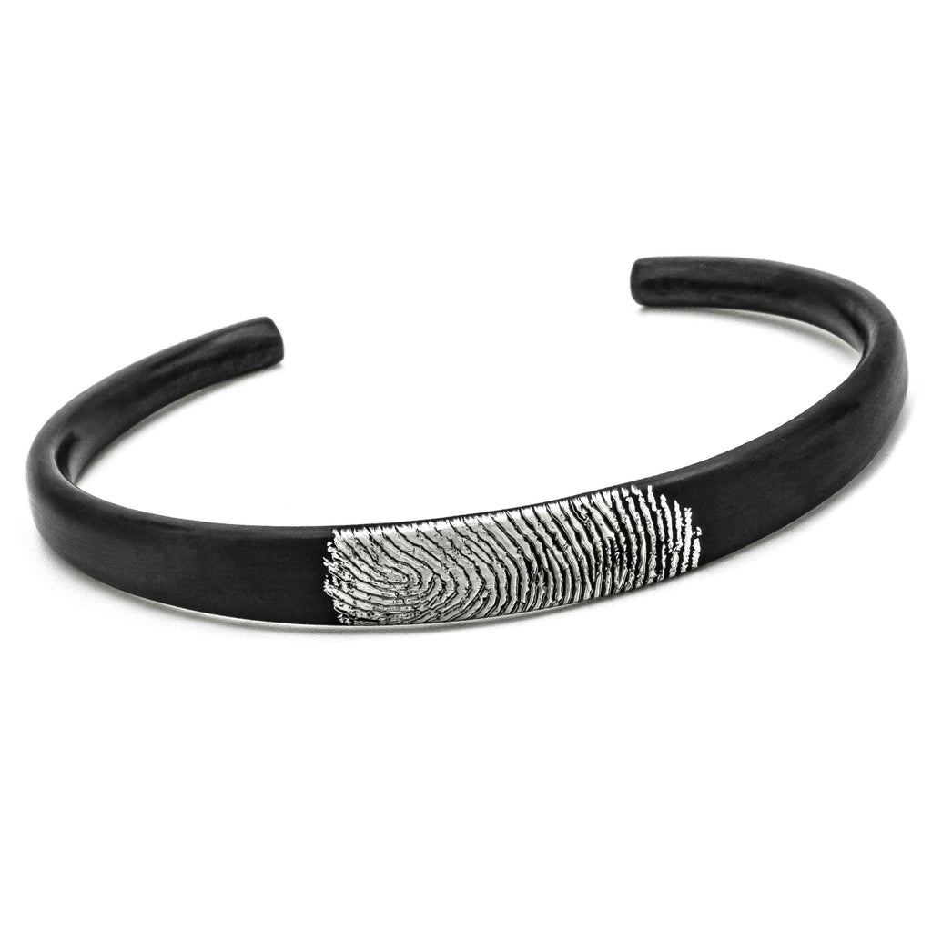 Customised Fingerprint Black Stainless Steel Bracelet