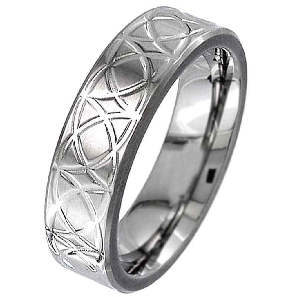 Flat Profile Titanium Ring with a Celtic Design