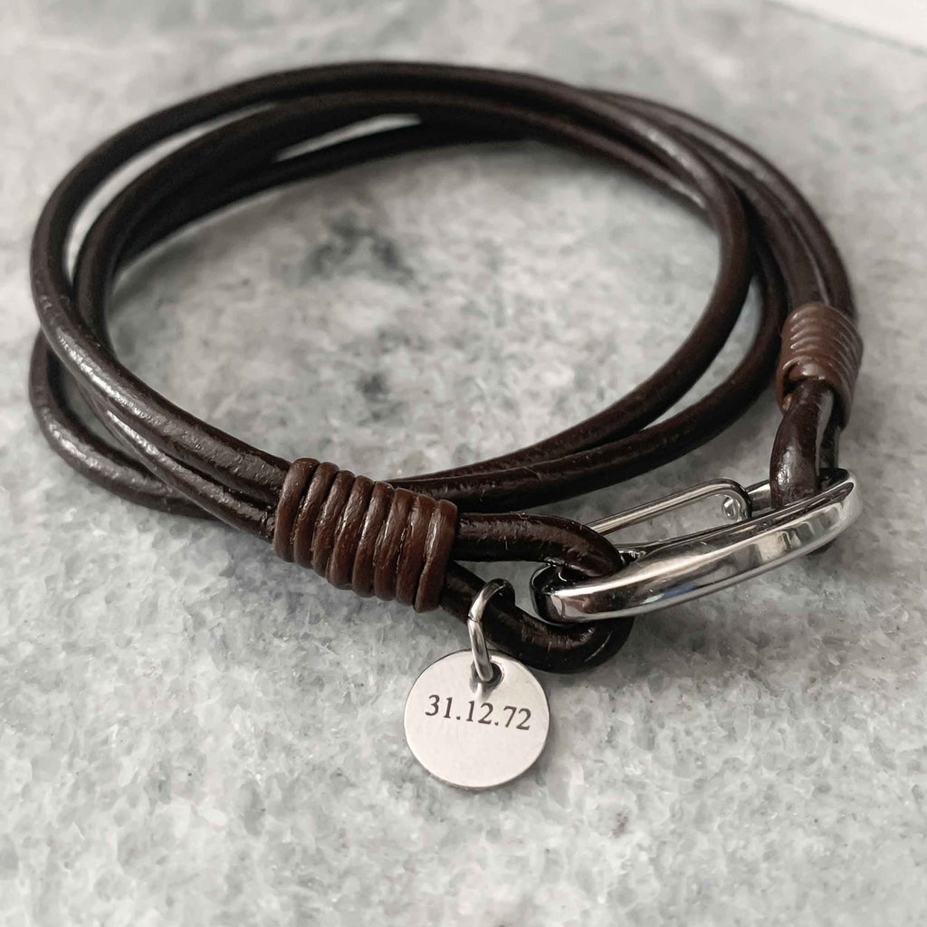 Minnesota Brown Leather Bracelet