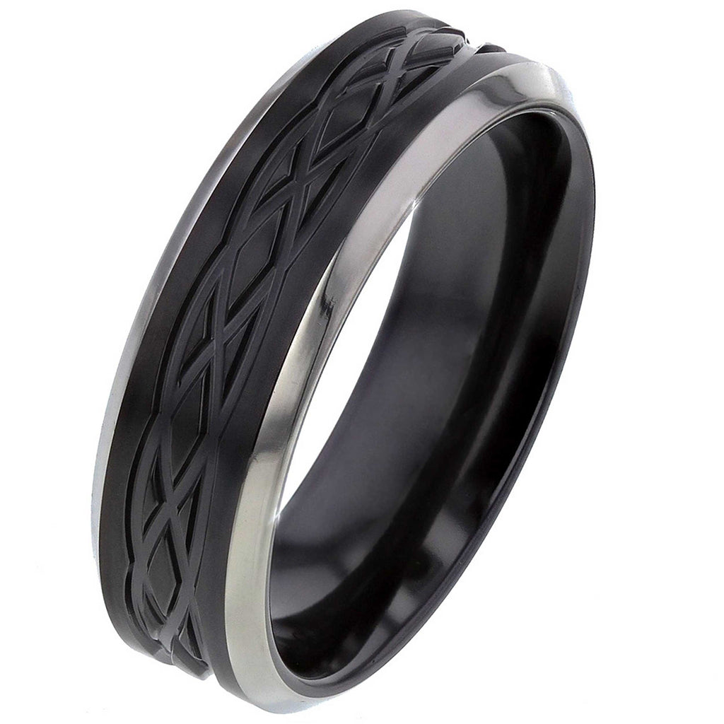 Two-Tone Celtic Zirconium Ring