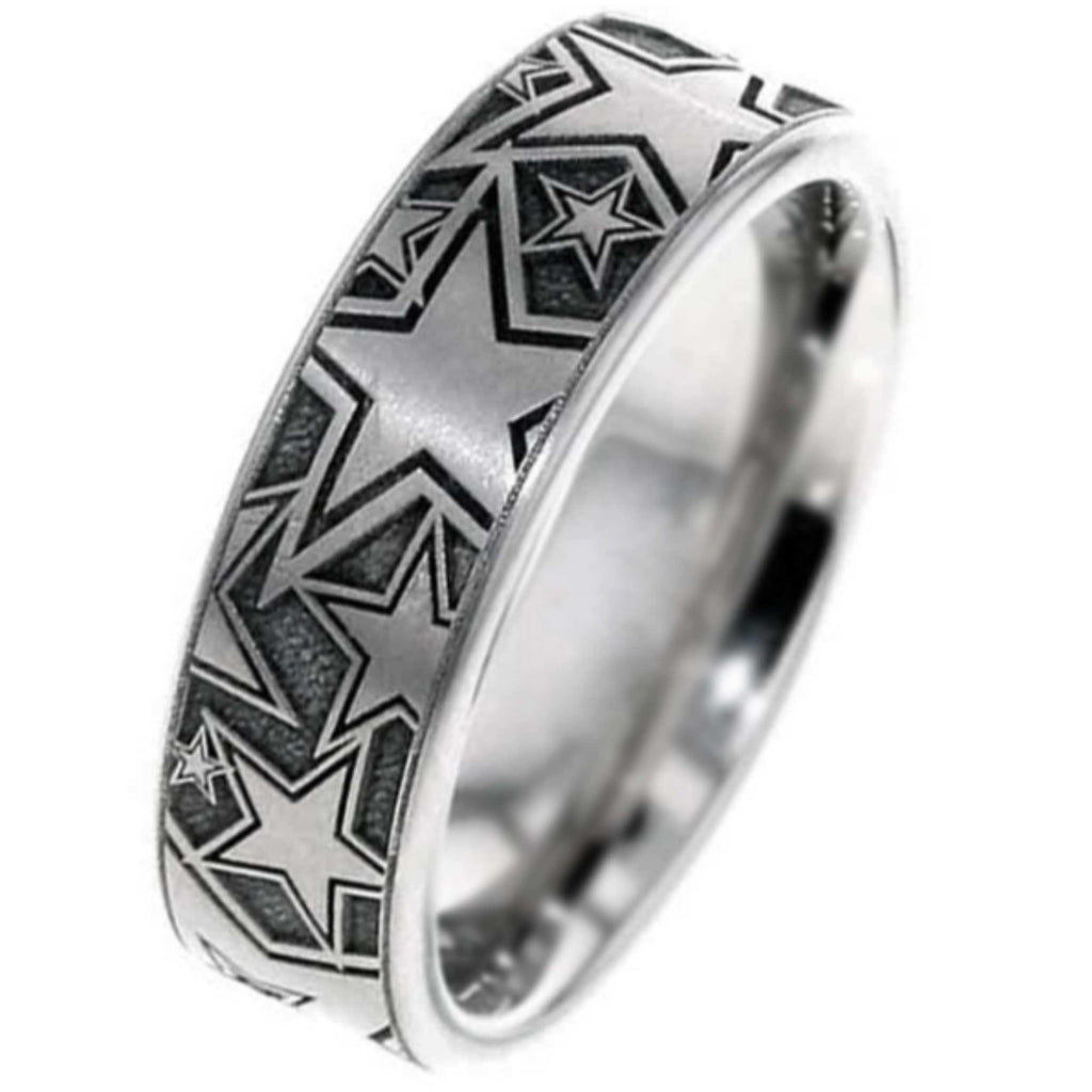 Titanium Multi Star Wedding Ring