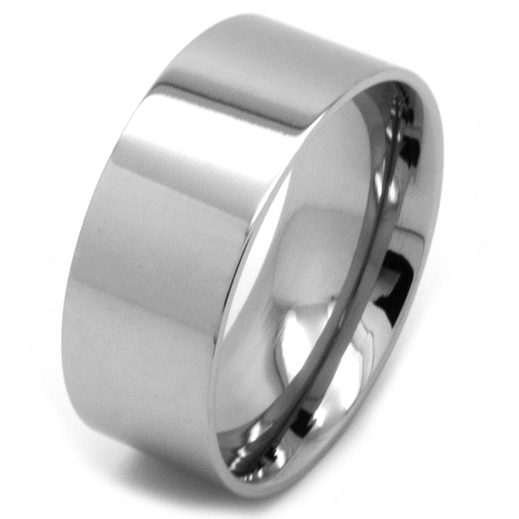 Wide 10mm Flat Profile Stainless Steel Ring
