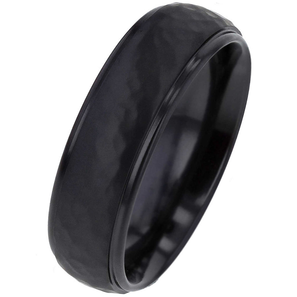 Hammered Black Zirconium Ring