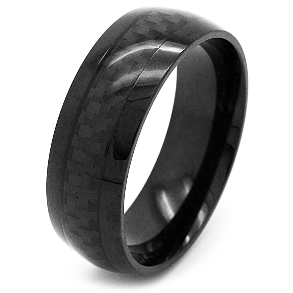 Dome Profile Black Carbon Steel Ring