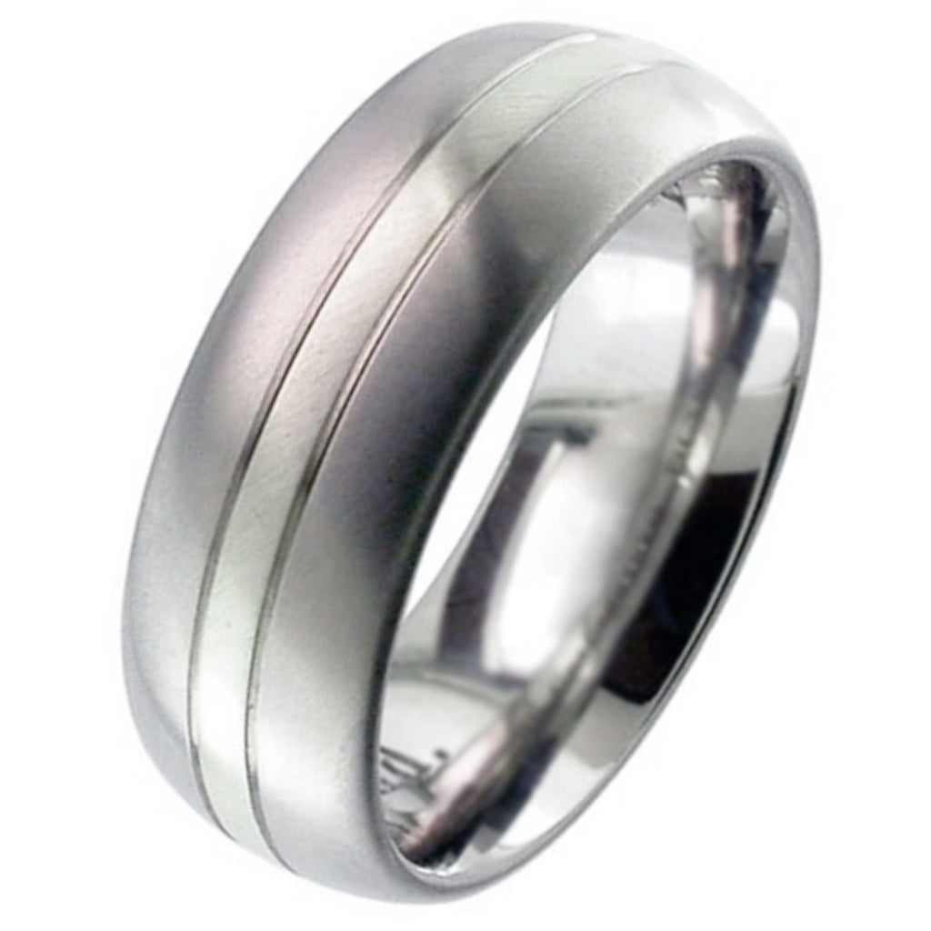 Titanium Ring with Platinum Inlay