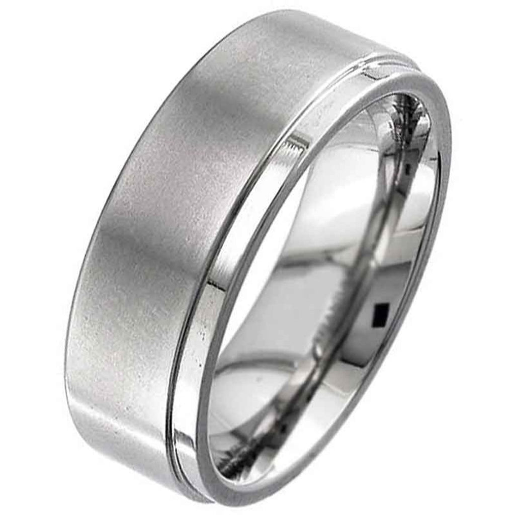 Flat Profile Titanium Ring with Bevelled Shoulders