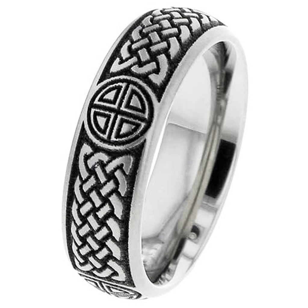Lasered Celtic Titanium Ring 